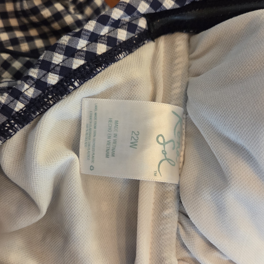 Kona Sol Navy and White Women Swim One Piece